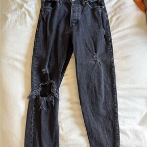 Abercrombie & Fitch Black High-Rise 'The Dad' Jeans